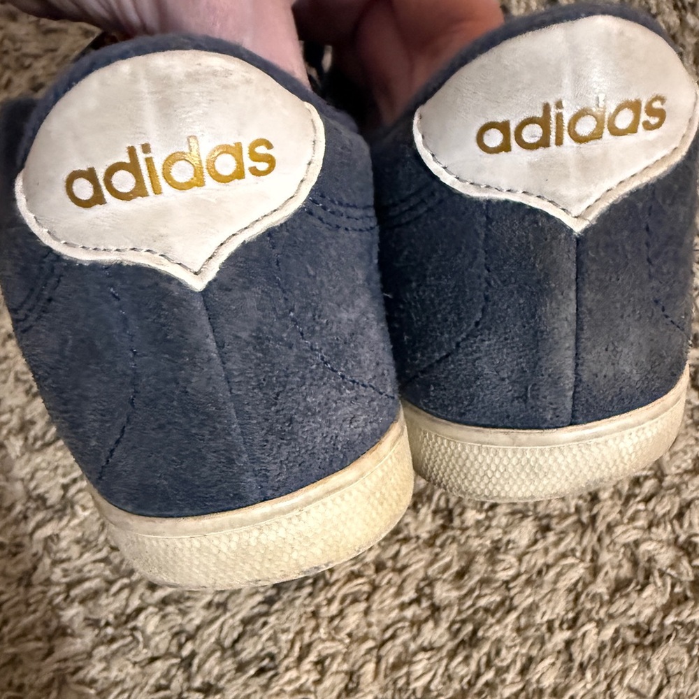 Adidas Women’s Dark Blue and White Sneakers